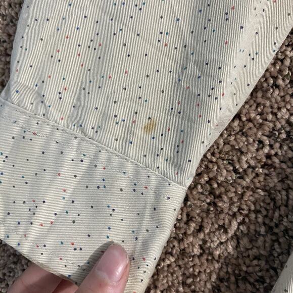 Modern Amusement White & Multicolor Thread Long Sleeve Flannel Button Shirt Sz L - Picture 5 of 9